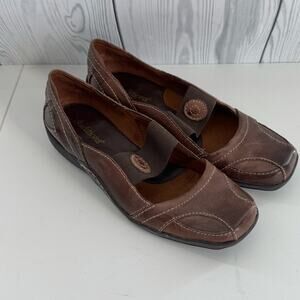 Y2K Auditions Brown Slip Ons Mary Jane’s Comfort Shoes Size 7.5